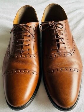 Churchill & Company Brown Leather Semi-Brogue Oxford Dress Shoes Men’s 12